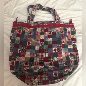 Patchwork quilt design tote bag